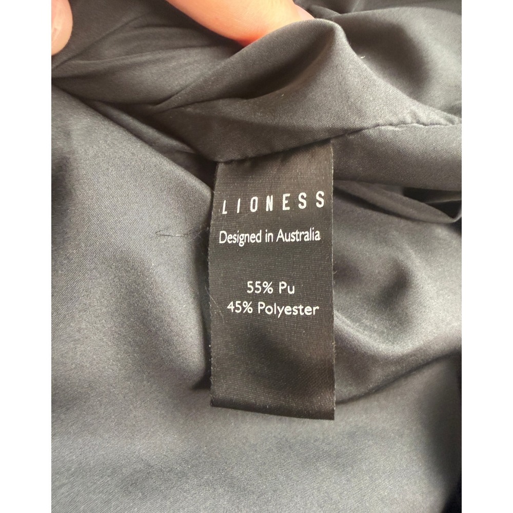 Lioness Nirvana Bomber Jacket XS Two Tone Faux Leather Brown Tan Cropped NWT - Picture 7 of 7